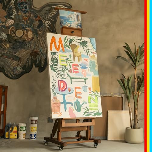 MEEDEN Extra-Large Art Painting Easel: Solid Beech Wood Artist Easel - Professional Heavy-Duty Studio Easel for Adults - Movable H Frame Floor Easel Stand for Painting Canvas up to 79" - color: Walnut