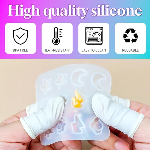 Epoxy Resin Molds Jewelry, Small UV Resin Molds Silicone Kit with Earring Backs & Ring Settings Accessories, DIY Mini Silicone Moulds for Earrings, Pendants, Rings, Necklace & Keychains Art Crafting - color: 29Pcs Small Jewelry Molds Set