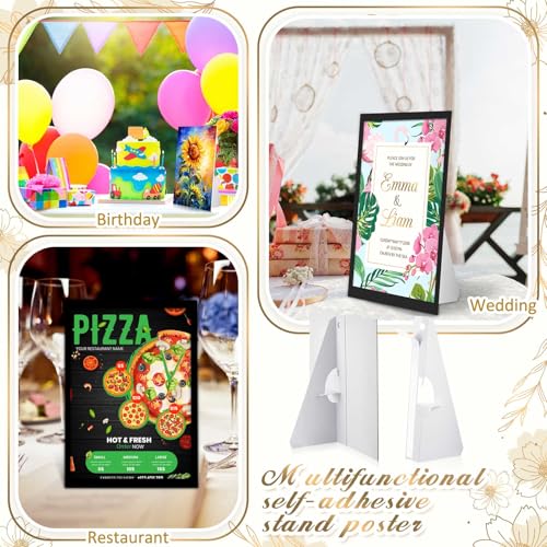 Marspark Poster Stand Self Stick Easel Back Poster Board Stand Convenient Peel and Stick Self Adhesive Easels Display Cardboard Sign(12 Inch,White,12 Pack) - color: White, size: 12 Inch