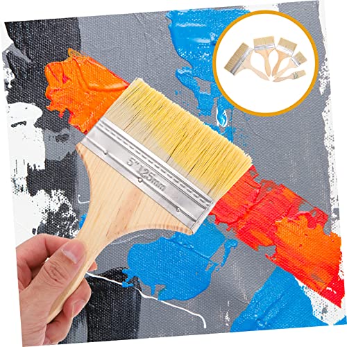 Thickened Paint Brush Set 5pcs Oil Painting Brush Set Liner Brushes for Painting Detail Paint Brushes Art Supplies Wood Handle Easy to Cle