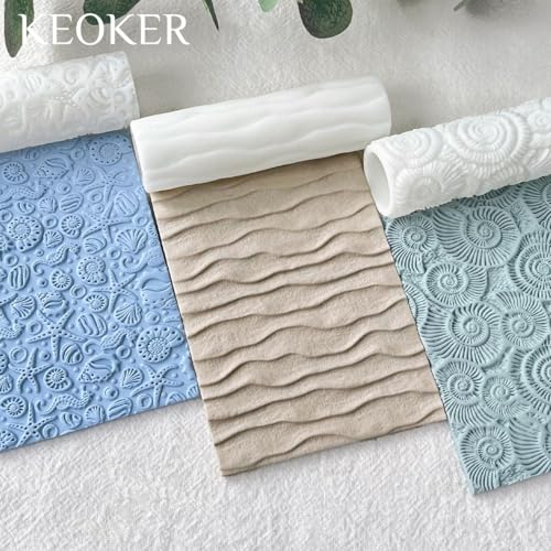Keoker Starfish Texture Roller for Polymer Clay, Summer 1pc Polymer Clay Texture Roller - color: B Color