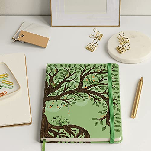 Rileys Tree of Life, 8" x 6", Blank Journal 240 Pages, Ivory Paper, Blank Notebook for Men and Women, Unlined Journal, Drawing Notebook, Great Gift for Creatives (Unlined Notebook) - color: Green