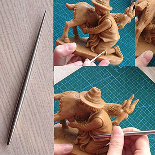 Tegg Ceramic Sculpting Set 2PCS Stainless Steel Pins Needles Detail Tool for Pottery Modeling Carving Clay