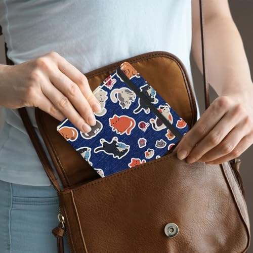 Square 4.8x4.8 inches 80gsm 96sheets/192 Pages Notebooks Blank Sketchbooks Travel Journal Pocket Hardcover Paint Writing Diary Memo Planner Cloth Cover. Line Ball Cat - color: Cloth Cover-4.8x4.8in-Line Ball Cat