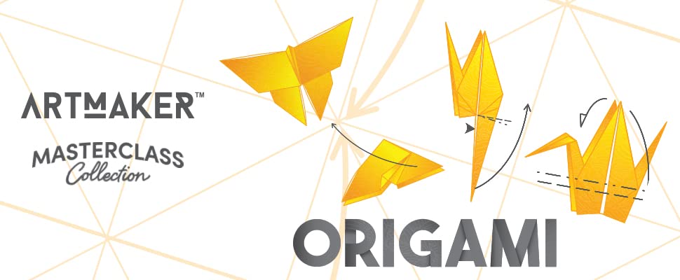 Hinkler Art Maker Masterclass Collection: Origami Techniques Kit - Beginner to Advanced Origami - Japanese Art - Origami Guide - Craft Kits - Arts and Craft for Adults - style: Origami