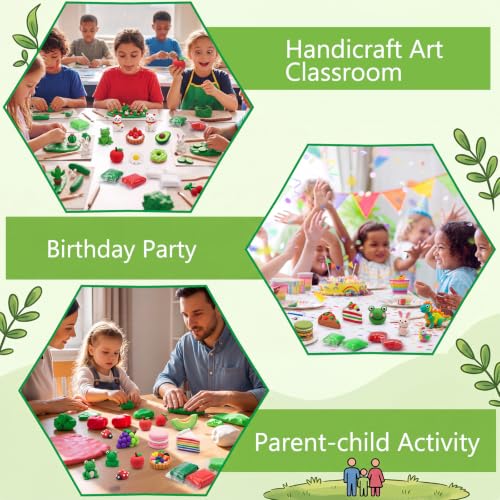 VioraWhite 100 Pcs Air Dry Clay Bulk Modeling Clay for Kids Lightweight Foam Modeling Clays DIY Molding Clays for Kids Adults Crafts Gifts School Project Supplies (Red,Green,White) - color: Red,Green,white