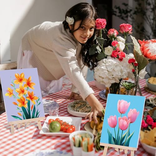 Engrowtic 12 Pcs 8 x 10'' Flower Pre Drawn Canvas to Paint Pre Printed Sketched Canvas for Adult Ladies Paint Art Party Favor Board Set for Craft(Fresh Style) - style: Fresh Style