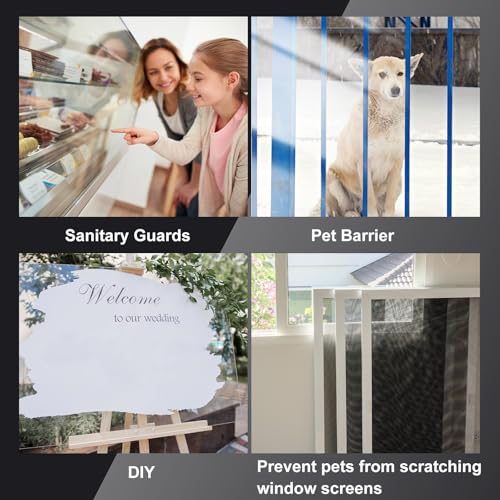 Beeveer 2 Roll of 48 x 96 Inch Extra Large PET Sheets, Transparent Clear Flexible Plastic Sheet for Craft, Picture Frames, Sign Blank, DIY Display Project, Protective Barriers - size: 48 x 96 Inch