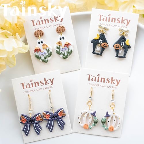 Tainsky Halloween Clay Cutters - 21 Shapes for Polymer Clay Cutters for Earrings(E) - color: Set E