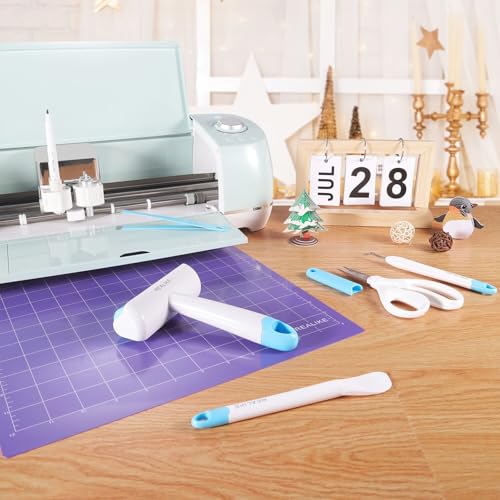 REALIKE Brayer Roller & Mat Tweezers Remover Set Craft Stamping Brayer Tools Compatible with Cricut/Silhouette/Brother Crafting Printmaking