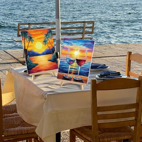 Sherr 12 Pcs Pre Drawn Canvas Pre Printed Canvas for Adults Sip and Paint Party Canvases Painting Kit for Summer Easter Mother's Day Party Favor(Summer Sunset,8 x 10 Inch) - size: 8 x 10 Inch, style: Summer Sunset