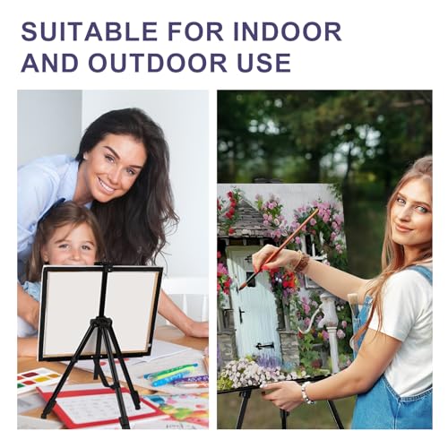 AROIC 4 Pack Painting Display Easel Stand Portable Adjustable Metal Tripod Artist Canvases Height from20to66Inch Extra Sturdy forTable-Top/Floor Painting, Drawingand Displaying,Black with4Storage Bag - style: 4P