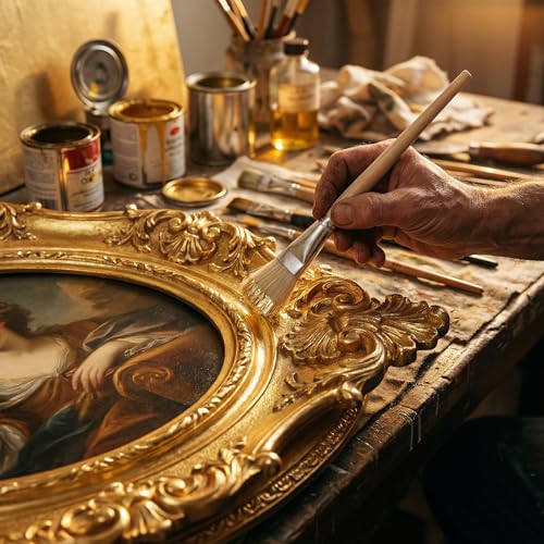 7 Pcs Mop Brush For Acrylic Painting, Gilding Brush Set Pottery Glazing Brushes Versatile Goat Hair Blending Mop Brushes For Acrylic Gouache Watercolor Foil Painting And Gold Leaf Sheets,Face Body Art