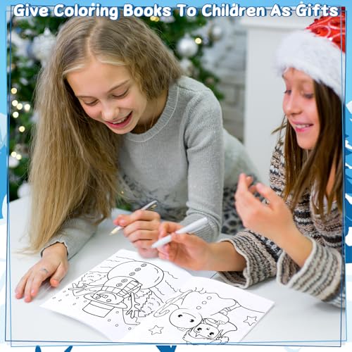 Liliful 24 Pcs Winter Coloring Book Bulk for Kids Winter Party Favors DIY Drawing Book with Polar Animals Patterns Small Activity Books Holiday Theme Birthday Goodie Bags - style: Winter