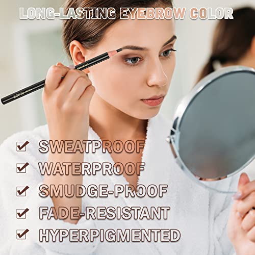 6 Piece Dark Brown Waterproof Eyebrows Pencil Tattoo Makeup And Microblading Supplies Kit-Permanent Eye Brow Liners In 5 Colors Waterproof Eyebrow Pencils Peel - Brow Pencil Set For Marking - color: 6 Brown