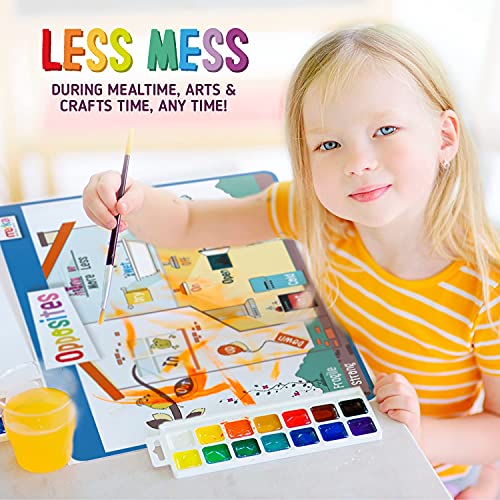 merka Kids Placemats Set - 4-Pack, 17 x 11 in, Multicolor - Interactive Preschool Learning Placemats for Ages 2 & Up with Counting & Days of the Week - Wipeable & Reusable with Slip-Resistant Backing - style: Opposites, Days, Months, Numbers