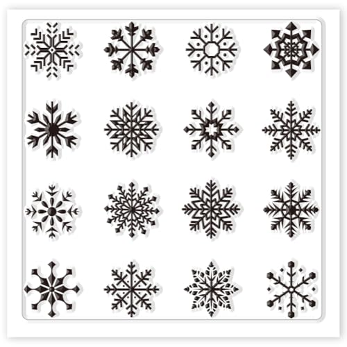 CHGCRAFT Polymer Clay Texture Sheets Winter Snowflakes Silicone Texture Stamp Christmas Clay Texture Mat Modeling Pattern Pad Texture Sheets for Polymer Clay Making Earrings Jewelry 5.5x5.5inch - style: Snowflakes