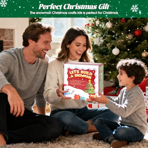 FIIOEOY 24 Pack Build a Snowman & Christmas Trees Clay Kit for Kids – Colorful Air Dry Clay Christmas Craft Set, Modeling Craft DIY Set, 2-in-1 Snowman Tree Activity, Creative Xmas Gift for Boys Girls