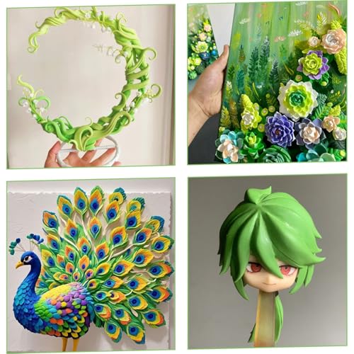 Lightweight Clay - Air Dry Clay, Ultra Light & Soft, Safe & Non-Toxic, Moldable & Flexible, DIY Modeling Clay for Anime Figures, Sculpting, Molding, Creative Art Crafts - color: Light Green
