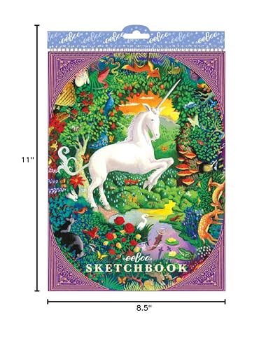 eeBoo: Unicorn Spiral Bound Blank Sketchbook - 60 Pages, 140 GSM/95 LB Paper, 8.5x11, Eco-Friendly, Kids Art Supplies - style: Unicorn