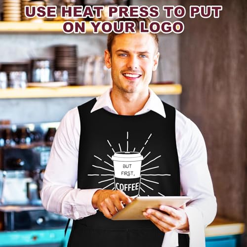 TFTAFAN Cobbler Apron Unisex Waterproof Apron with 2 Deep Pockets Art Smock for Painting Cleaning Artiest Apron work kitchen - color: Black