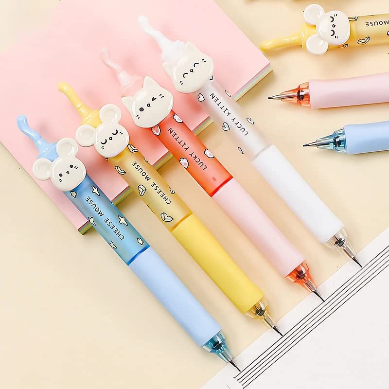 4pcs 0.5mm Mechanical Pencils Automatic Press Pens Stationery School Office Supplies