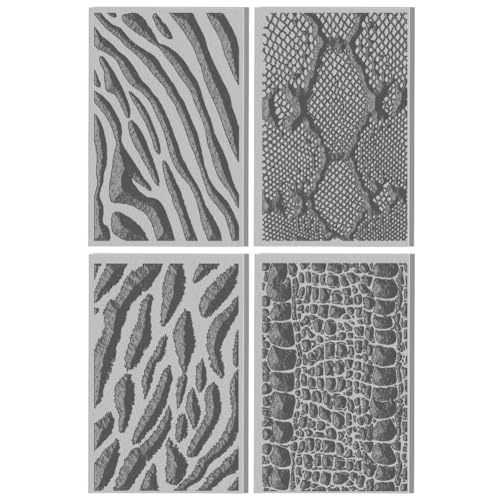 CHGCRAFT 4 Sheets Animal Skin Textures Polymer Clay Texture Mat Clay Modeling Pattern Pad Zebra Texture Sheets for Polymer Clay Making Earrings Jewerly Tools, 4×2.6 inch - style: Animal Skin