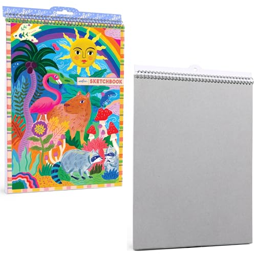eeBoo: Capybara & Sun Spiral Bound Blank Sketchbook - 60 Pages, 140 GSM/95 LB Paper, 8.5x11, Eco-Friendly, Kids Art Supplies - style: Capybara & Sun