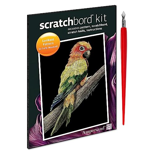 Ampersand Art Supply Scratchbord | Lorikeet | 5’’ x 7’’ | Professional Scratchboard Art Panel | for Scratchboard Drawing, Illustration & Mixed Media - style: Lorikeet