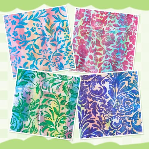 PH PandaHall Gel Printing Plate Kit 7.8x10 inch Gel Plate with Press Rubber Brayer Stencils Printing Paper for Artists Monoprinting Crafts Paints Card Making Scrapbooking Journaling