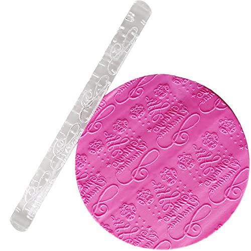Rengue Acrylic Rolling Pin with 28 Patterns, Compliant Material, Comfortable Grip, 16 X 1 Cm, Lightweight for Dough and Pastry Acrylic Rolling Pin with 28 Patterns, Nan Kitchen (#10) - size: 51031 Christmas