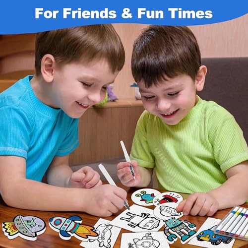 Magic Foam Texture Painting Kit, 3D Drawing Art Set,54pcs Arts and Crafts for Kits 3-10 Ideal Gifts for Boys and Girls,Aqua (Machine&Monster) - color: Machine&Monster