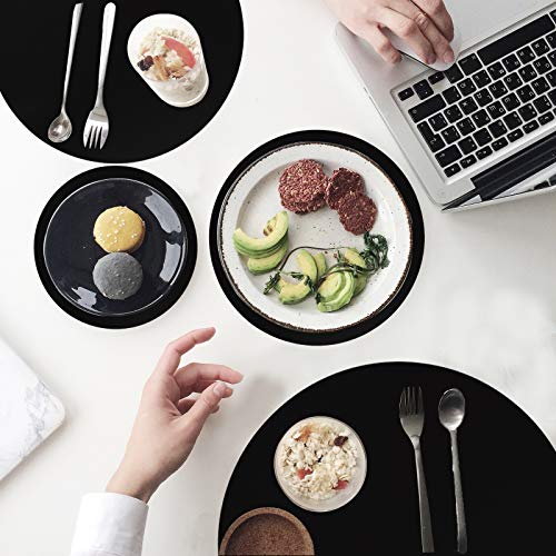 Silicone Microwave Mat 12 Inch, Non Stick Turntable Mat for Kitchen, Multi-Purpose Heat Resistant Oven Mat 2 Pack (Black) - color: Black