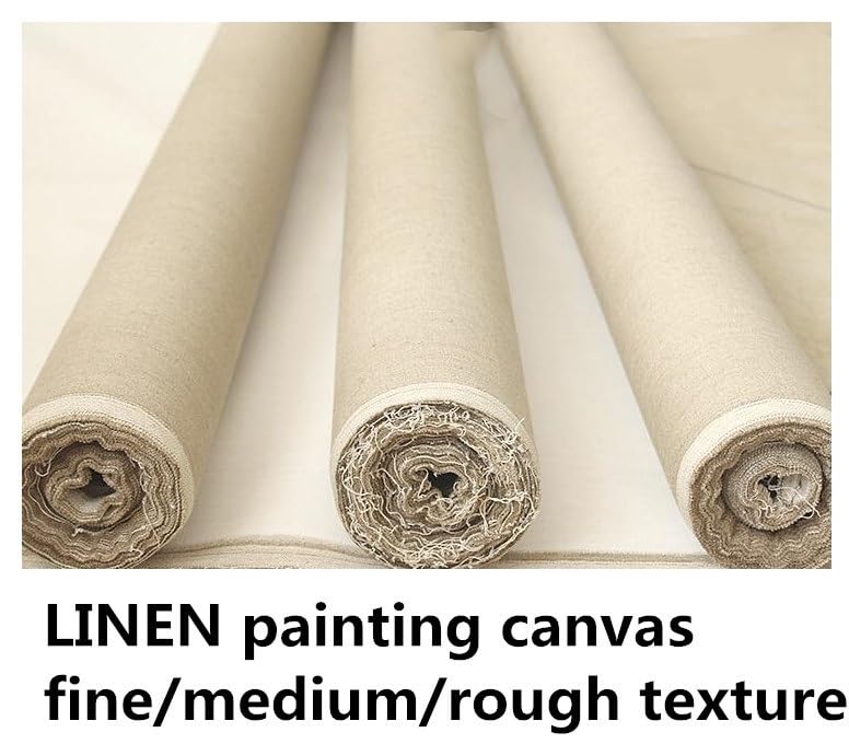 Cotton Canvas Roll, Canvas Roll for Painting Cotton Linen Blend Primed Acid-Free 48cm x 5m 330-550gsm(550gsm Rough) - color: 550gsm Rough