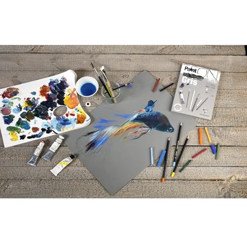 Clairefontaine 975809C Paint'ON Grey Paper Pad, 250 g, A4, 30 Sheets - color: Grey, size: A4