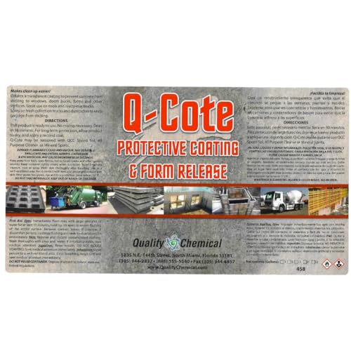 Quality Chemical Q-Cote - Paraffin-based Concrete Form Release Agent for Stone, Garden Walk Maker, Stepping Stone Molds, Stamped Concrete Molds - 128 oz (Pack of 1)
