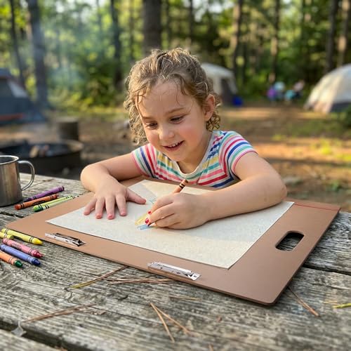 Officemate Artist Sketch Board with Handle, Portable Drawing Board, Tempered Hardboard Surface with Dual Clips & Rubber Band, Art Board for Studio, Classroom & Field Use, 23″ x 26″ (83099) - size: Large