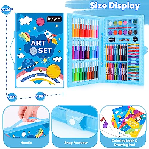 iBayam Coloring Set for Adult, Cute Preppy Stuff, 149-Pack Sketching Drawing Supplies Kits Painting Kits Art Set, Drawing Pad, Coloring Book, Crayons, Pastels, Pencils, Pens - color: Blue