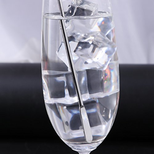 10 pcs Stainless Steel Coffee Beverage Stir Sticks Cocktail Stirrers Drink Swizzle Stick 7.4" Swizzle Stick Picks Tools - color: Silver-10 Pieces