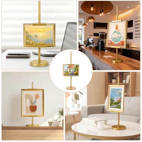 Photo Frame Tabletop Easel Stand-Heavy Duty Tabletop Display Easel, French Style Gold Easel Stand,Picture Frame Stand for Wedding/Art/Photos,Picture Easels (Gold, 18 Inch) - color: Gold, size: 18 Inch