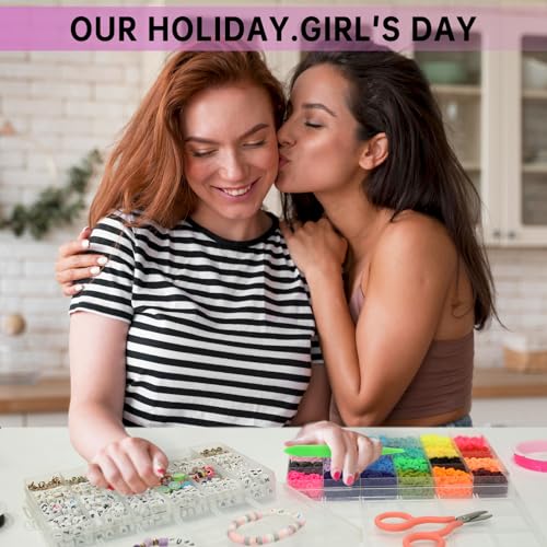 Redtwo Friendship Bracelet Kit Concert Bracelets Merch, 2 boxs 7200pcs Clay Beads Jewelry Making Kit with Number Letter Beads Album Inspired Bracelets Gift for Girls Kids Teen Crafts - color: 24 Colors 7200pcs