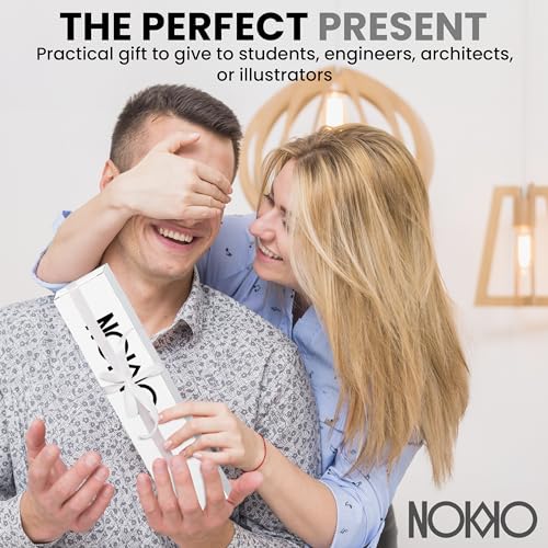 NOKKO Architectural Scale Ruler Set with Engineer Scale and Metal Ruler, 12 Inch Aluminum Drafting Rulers for Blueprints, Engineering Drawings and Floor Plans
