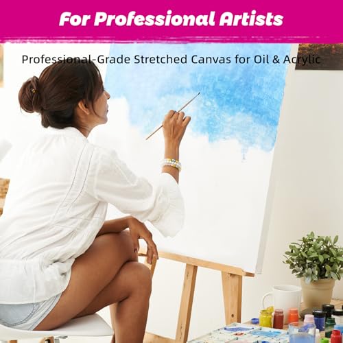 Stretched Canvas for Painting, 2Pack 36X48 Large Canvas for Painting, 15 Oz Triple Primed 2/3" Profile Cotton Professional Artist Quality Blank Canvas,Ready to Paint, Art Supplies for Acrylic, Oil - size: 2PK 30x40