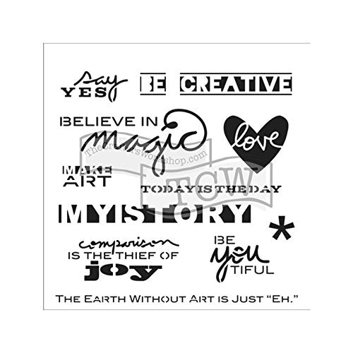 The Crafters Workshop Julie's Words Stencil, Transparent, 6 x 6-Inch (18 x 16 x 0.1 cm) - style: Julie's Words