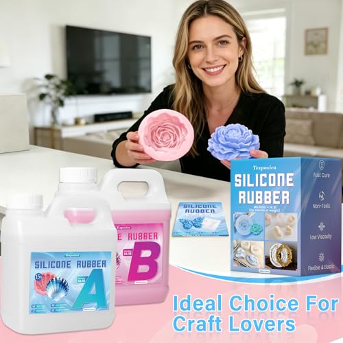 Silicone Mold Making Kit 68oz, 15A Platinum Cure Silicone Rubber, Liquid Silicone for Mold Casting of Resin/Soap/Candle/Wax/Concrete/Clay, Pink