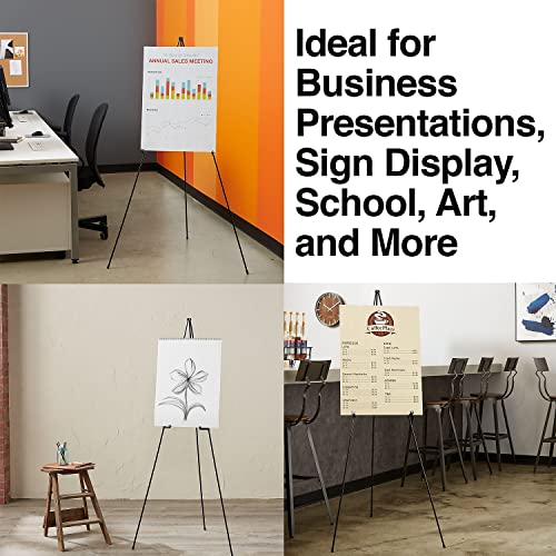 Staples Display Easel, 58-inch, Black Metal, 2/Pack - style: 2 Pack