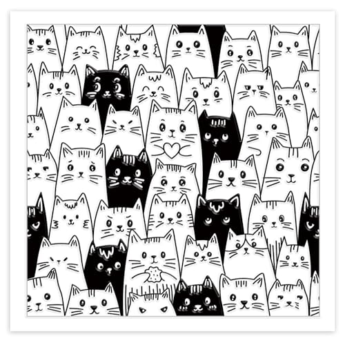 CHGCRAFT Cat Heads Polymer Clay Texture Sheets Seamless Pattern Silicone Texture Stamp Clay Texture Mat Modeling Pattern Pad Sheets for Jewelry and Earrings Tools, 5.5x5.5 inch - style: Cat Heads