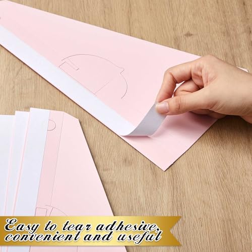 Marspark Poster Stand Self Stick Easel Back Poster Board Stand Convenient Peel and Stick Self Adhesive Easels Display Cardboard Sign (12 Inch,Light Pink,12 Pack) - color: Light Pink, size: 12 Inch