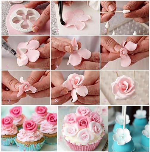 Flower Cookie Cutters,Cake Tools 44 Pcs Snowflake Cookie Cutter Cloud Fondant Cake Plunger Sugarcraft Flowers Leaf Butterfly Heart Shape Decorating Mold DIY Icing Plunger Cutters - color: Flower Cutters