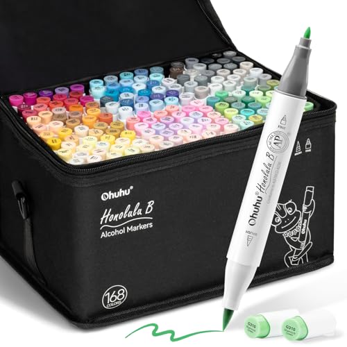 Ohuhu Markers + Bleedproof Marker Pad 5.5"x8.5"